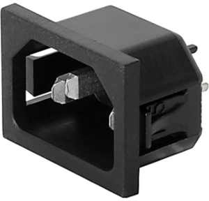 Stecker C14, 3-polig, Snap-in, Leiterplattenanschluss, schwarz, 6150.5510