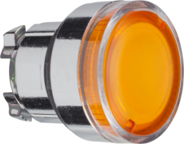 Drucktaster, tastend, Bund rund, orange, Frontring silber, Einbau-Ø 22 mm, ZB4BW35