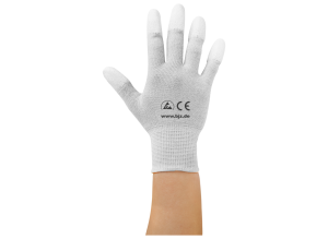 ESD-Handschuhe aus Polyesterstrickg., fingerk. PU-beschichtet, Größe XS