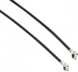 Koaxialkabel, AMMC-Stecker (abgewinkelt) auf AMMC-Stecker (abgewinkelt), 50 Ω, 0.81 mm Micro-Cable, 1 m, A-2PA-081-01KB2