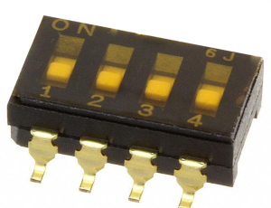 DIP-Schalter, Aus-Ein, 4-polig, gerade, 100 mA/6 VDC, CFS-0400MB