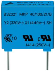 MKP-Folienkondensator, 100 nF, ±20 %, 1.5 kV (DC), PP, 22.5 mm, B32023A3104M000