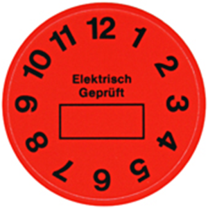 Elektro-Prüfplakette, 1 bis 12, Ø 35 mm, Vinyl, 3-1768036-3