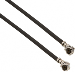 Koaxialkabel, AMC-Stecker (abgewinkelt) auf AMC-Stecker (abgewinkelt), 50 Ω, 1.13 mm Micro-Cable, 100 mm, A-1PA-113-100B2