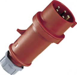 CEE Stecker mit Phasenwender, 5-polig, 16 A/400 V, rot, 6 h, IP44, 3319A