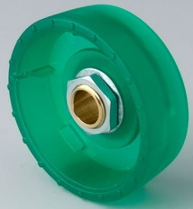 Drehknopf, 6 mm, Polycarbonat, grün, Ø 33 mm, H 14 mm, B8333065