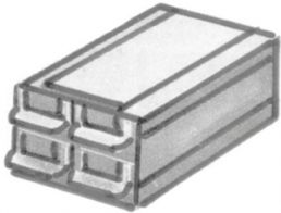 Schubladensystem, rot, (B x T) 62 x 120 mm, 84.11.062