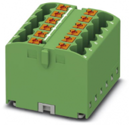 Verteilerblock, Push-in-Anschluss, 0,14-4,0 mm², 12-polig, 24 A, 6 kV, grün, 3273294