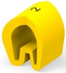 PVC Kabelmarkierer, Aufdruck "2", (L x B x H) 4.75 x 4.5 x 5.8 mm, max. Bündel-Ø 5.7 mm, gelb, EC0875-000