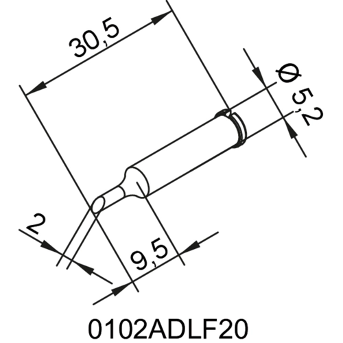 0102ADLF20/10 Ersa Lötspitzen, Entlötspitzen und Heißluftdüsen Bild 2