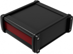 Aluminium Profilgehäuse, (L x B x H) 120 x 126 x 49 mm, schwarz/rot (RAL 9005), IP65, 007502010