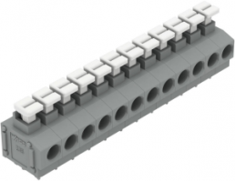 Leiterplattenklemme, 12-polig, RM 5 mm, 0,2-1,5 mm², 17.5 A, Push-in Käfigklemme, grau, 235-412/331-000
