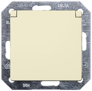 SCHUKO-Steckdose mit Klappdeckel, weiß, 16 A/250 V, Deutschland, IP20, 5UB1905