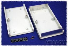 ABS Gerätegehäuse, (L x B x H) 157 x 94 x 36 mm, lichtgrau (RAL 7035), IP54, 1598AGY