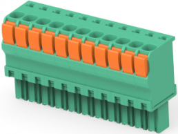 Leiterplattenklemme, 11-polig, RM 3.5 mm, 0,05-2 mm², 9 A, Push-in-Federanschluss, grün, 1-1986692-1