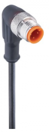 Sensor-Aktor Kabel, M12-Kabelstecker, abgewinkelt auf offenes Ende, 4-polig, 1 m, PUR, schwarz, 4 A, 87355