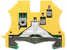 Schutzleiter-Reihenklemme, Schraubanschluss, 0,5-1,5 mm², 1-polig, 300 A, 8 kV, gelb/grün, 1016400000