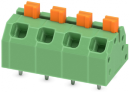 Leiterplattenklemme, 4-polig, RM 5 mm, 0,2-1,5 mm², 16 A, Federklemmanschluss, grün, 1862437