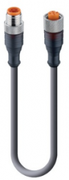 Sensor-Aktor Kabel, M12-Kabelstecker, gerade auf M12-Kabeldose, gerade, 5-polig, 3 m, PUR, schwarz, 4 A, 39551