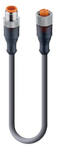 Sensor-Aktor Kabel, M12-Kabelstecker, gerade auf M12-Kabeldose, gerade, 5-polig, 2.5 m, PUR, schwarz, 4 A, 11333