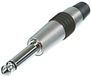 6.35 mm Klinkenstecker, 2-polig (mono), Lötanschluss, Metall, NYS224C-0