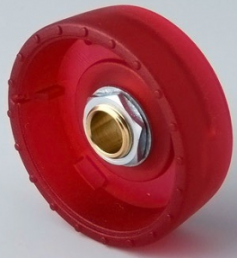 Drehknopf, 6 mm, Polycarbonat, rot, Ø 33 mm, H 14 mm, B8333063