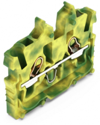 2-Leiter-Mini-Durchgangsklemme, Push-in-Anschluss, 0,14-1,5 mm², 2-polig, 13.5 A, 6 kV, gelb/grün, 2050-307