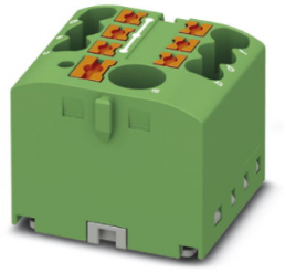 Verteilerblock, Push-in-Anschluss, 0,14-4,0 mm², 7-polig, 24 A, 6 kV, grün, 3273338