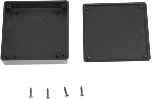 ABS Miniatur-Gehäuse, (L x B x H) 80 x 80 x 15 mm, schwarz (RAL 9004), IP54, 1551XXBK
