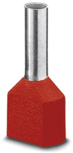 Isolierte Doppel-Aderendhülse, 10 mm², 26 mm/14 mm lang, DIN 46228/4, rot, 3201026
