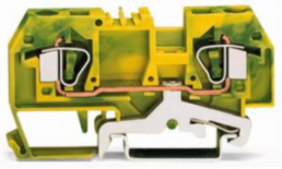 2-Leiter-Schutzleiterklemme, Federklemmanschluss, 0,2-6,0 mm², 1-polig, 41 A, 6 kV, gelb/grün, 282-907/999-950
