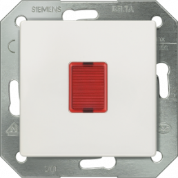 DELTA i-system Lichtsignal mit rotem Fenster und Glimmlampe 250V, titanweiß, 5TD2813