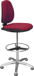 ESD-Stuhl CLASSIC-H , dunkelrot, Sitzhöhe 50-70 cm, m. Fußstütze