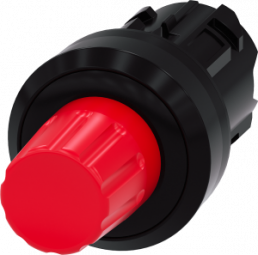 Stoptaster, tastend/rastend, Bund rund, rot, Einbau-Ø 22 mm, 3SU1000-0HC20-0AA0