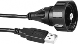 USB 2.0 Adapterleitung, USB Stecker Typ B auf USB Stecker Typ A, 2 m, schwarz