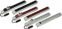 SCHUKO-Steckdosenleiste mit Wieland®-Anschluss, 19-Zoll, rot, mit Überstromschutz