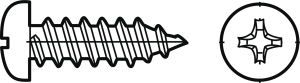 Linsenkopfschraube, PH-Kreuzschlitz, Ø 4.2 mm, 16 mm, Stahl, verzinkt, DIN 7981/ISO 7049