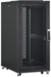 26 HE Serverschrank, perforierte Stahltüren, (H x B x T) 1340 x 600 x 1000 mm, IP20, Stahlblech, schwarz, DN-19 SRV-26U-B-1