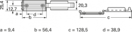 Flachkabelhalter, Nylon, grau, selbstklebend, (L x B) 128.5 x 56.4 mm