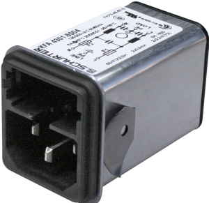 IEC-Stecker-C14, 50 bis 60 Hz, 6 A, 250 VAC, 800 µH, Flachstecker 6,3 mm, 4301.6004