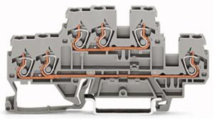 3-Leiter-Doppelstockklemme, Federklemmanschluss, 0,08-2,5 mm², 2-polig, 24 A, 6 kV, grau, 870-532