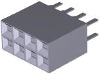Buchsenleiste, 8-polig, RM 2.54 mm, gerade, schwarz, 5-534206-4