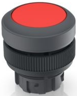 Drucktaster, unbeleuchtet, tastend, Bund rund, rot, Frontring schiefergrau, Einbau-Ø 22.3 mm, 1.30.240.101/0307