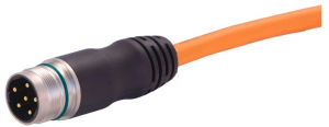 Sensor-Aktor Kabel, M23-Kabelstecker, gerade auf offenes Ende, 6-polig, 10 m, PUR, orange, 28 A, 21373700676100