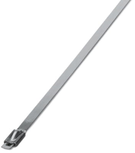 Kabelbinder, Edelstahl, (L x B) 201 x 4.6 mm, Bündel-Ø 50 mm, silber, UV-beständig, -80 bis 538 °C