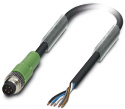 Sensor-Aktor Kabel, M8-Kabelstecker, gerade auf offenes Ende, 5-polig, 1.5 m, PUR, schwarz, 3 A, 1404461