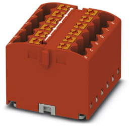 Verteilerblock, Push-in-Anschluss, 0,14-4,0 mm², 12-polig, 24 A, 6 kV, rot, 3273290