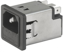 IEC-Stecker-C14, 50 bis 60 Hz, 10 A, 250 VAC, 2 W, 400 µH, Flachstecker 6,3 mm, 5200.1043.1