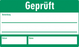 Etikette, Text: "Geprüft", (B) 30 mm, Vinyl, 088.52-9-30X50-A