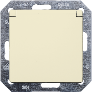 SCHUKO-Steckdose mit Klappdeckel, weiß, 16 A/250 V, Deutschland, IP20, 5UB1907